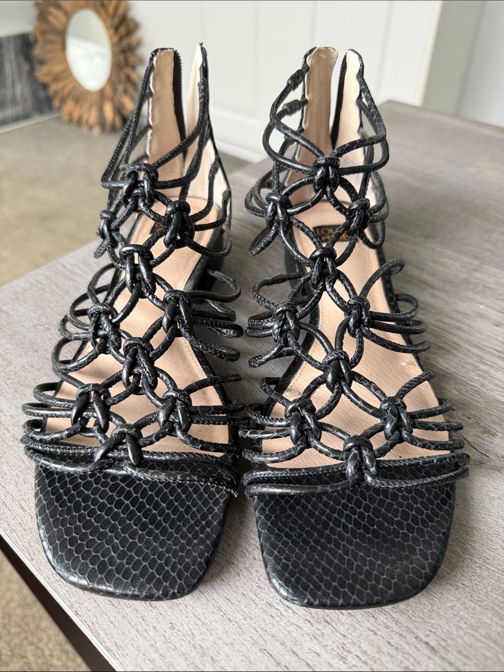 Louise et Cie Black Knotted Strappy Heeled Sandals
